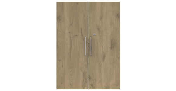 TÜRENSET 75,5/102,1/1,6 cm - Eichefarben/Silberfarben, KONVENTIONELL, Holzwerkstoff/Metall (75,5/102,1/1,6cm) - Voleo
