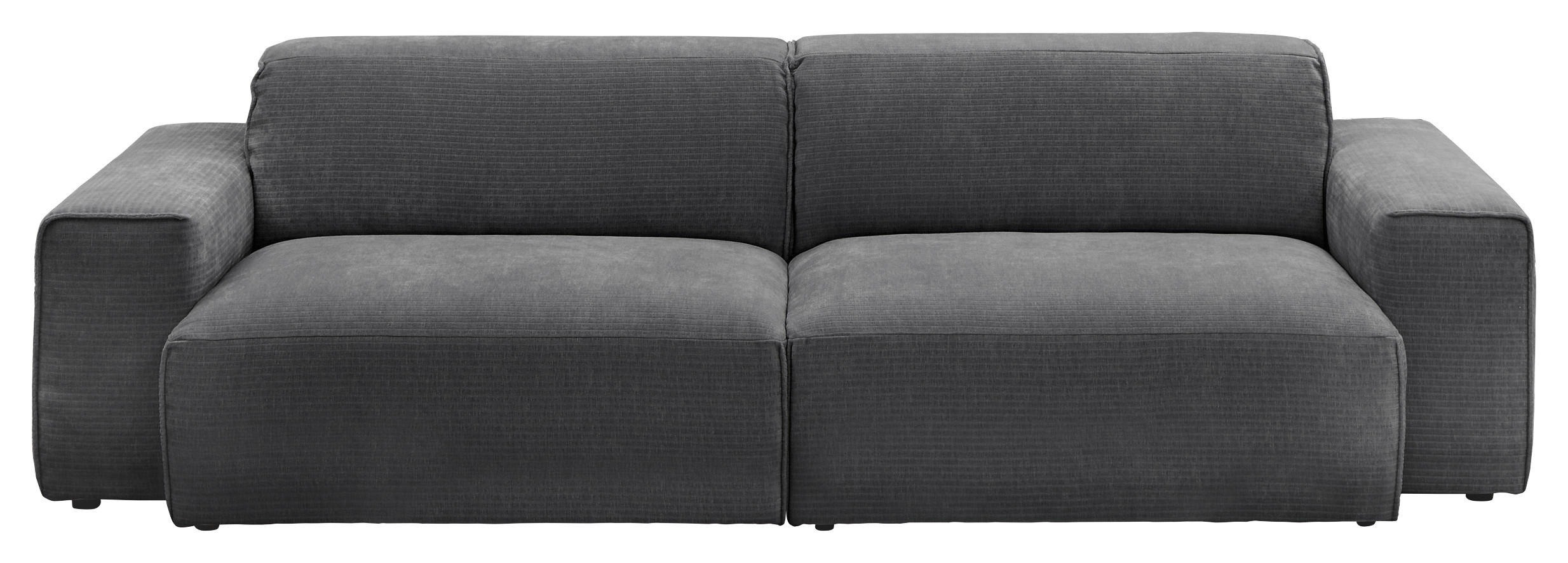 BIGSOFA Chenille Anthrazit  - Anthrazit/Schwarz, Design, Kunststoff/Textil (238/71/101cm) - Pure Home Lifestyle