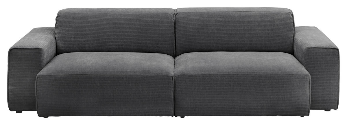 BIGSOFA in Chenille Anthrazit  - Anthrazit/Schwarz, Design, Kunststoff/Textil (238/71/101cm) - Pure Home Lifestyle