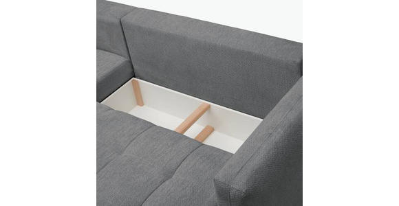 ECKSOFA in Chenille Grau, Dunkelgrau  - Dunkelgrau/Schwarz, MODERN, Kunststoff/Textil (172/276cm) - Hom`in