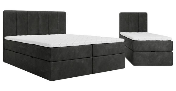 FAMILIENBETT - Anthrazit/Schwarz, Design, Holzwerkstoff/Kunststoff (240/200cm) - Esposa