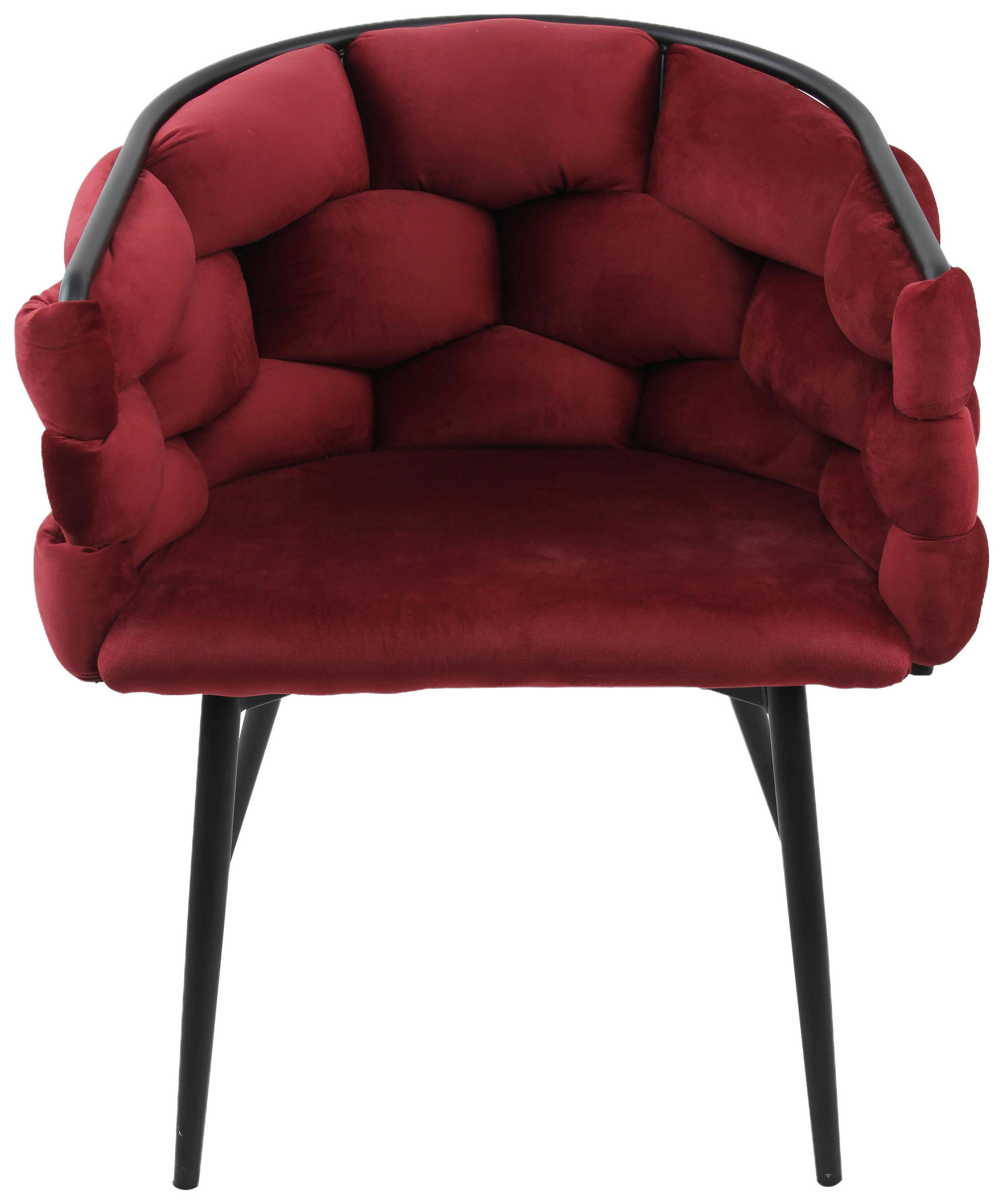 COCKTAILSESSEL Velours Rot    - Rot/Schwarz, MODERN, Textil/Metall (60/75/67cm) - Livetastic