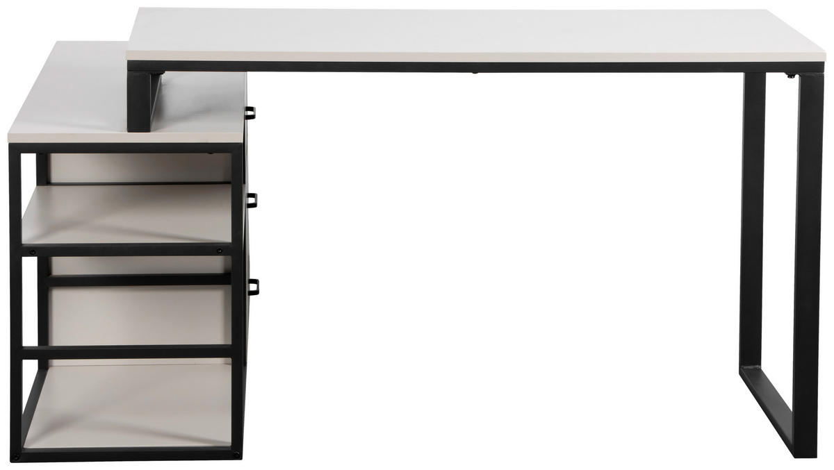 SAROKÍRÓASZTAL  - kasmírszínű/fekete, Modern, faalapú anyag/fém (140/100/75cm) - Livetastic