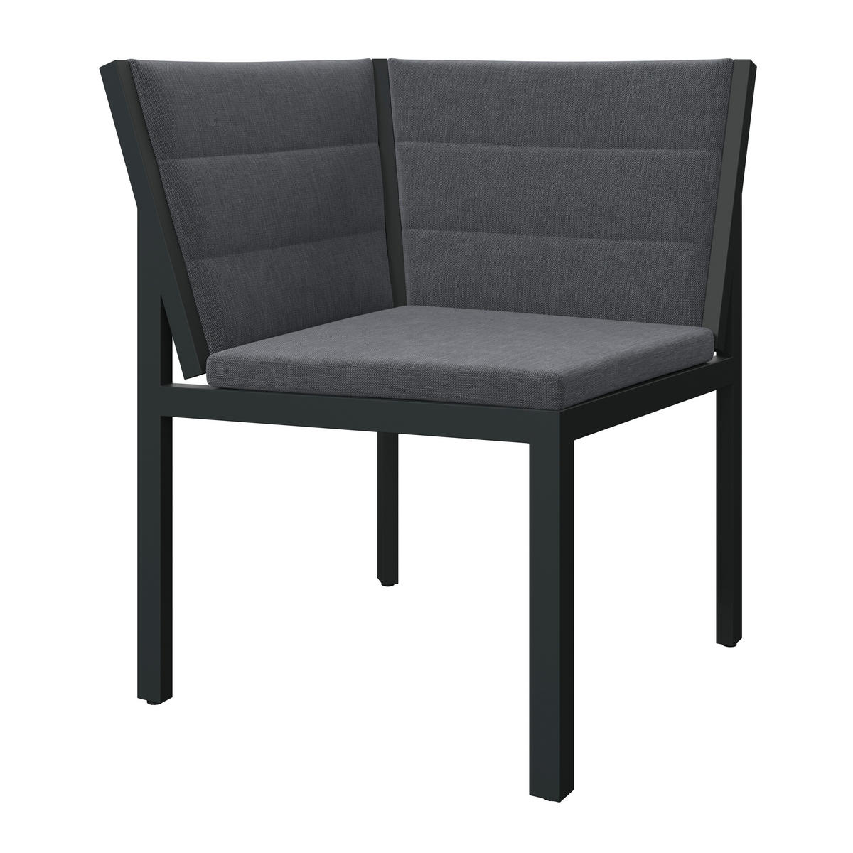 LOUNGEECKTEIL  - Anthrazit/Grau, MODERN, Textil/Metall (62/82/62cm) - Amatio