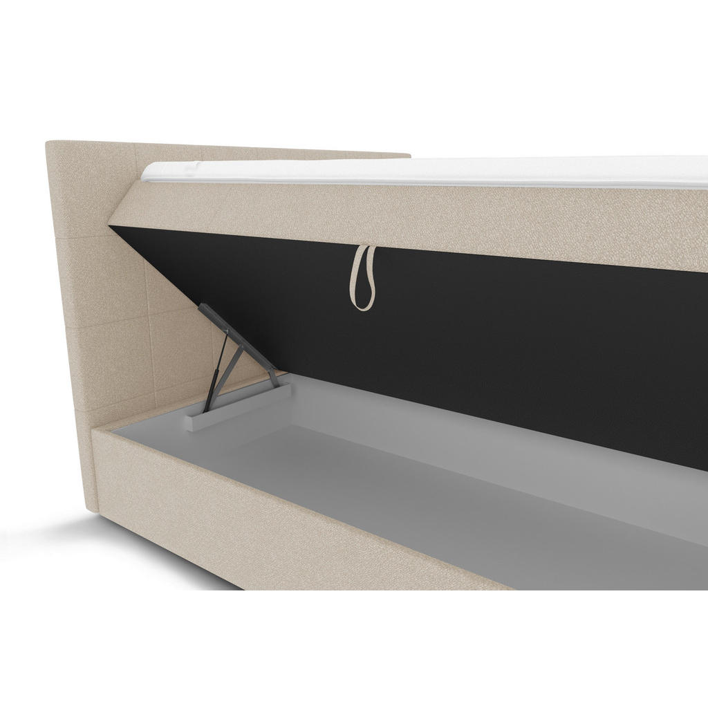 Thumbnail - Boxxx Boxbett, Beige, Textil, H3, Höhe ca. 17 cm, 180x200 cm, Topper durchgehend, Matratze geteilt, Schlafzimmer, Betten...