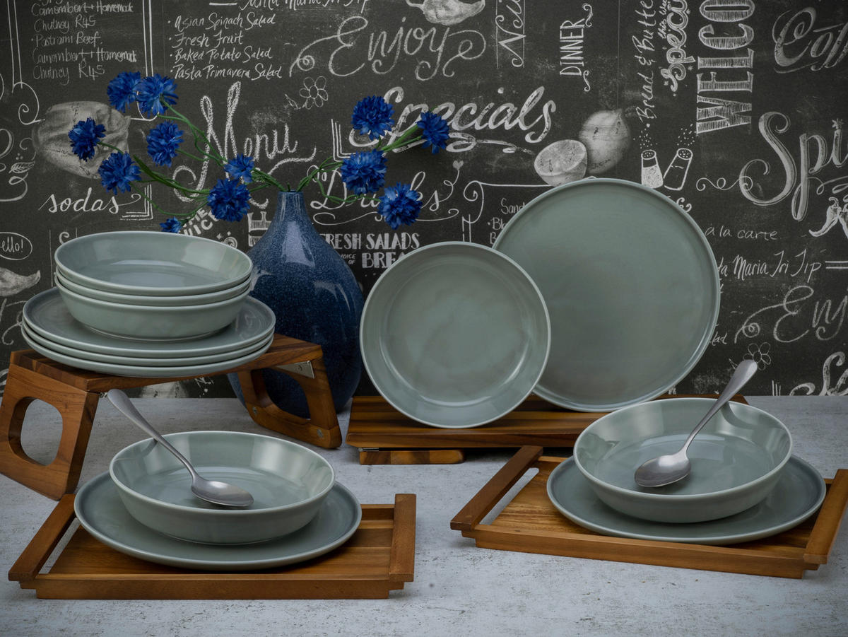 JÍDELNÍ SOUPRAVA, porcelán - šedá, Basics, keramika (29/25/30cm) - Creatable