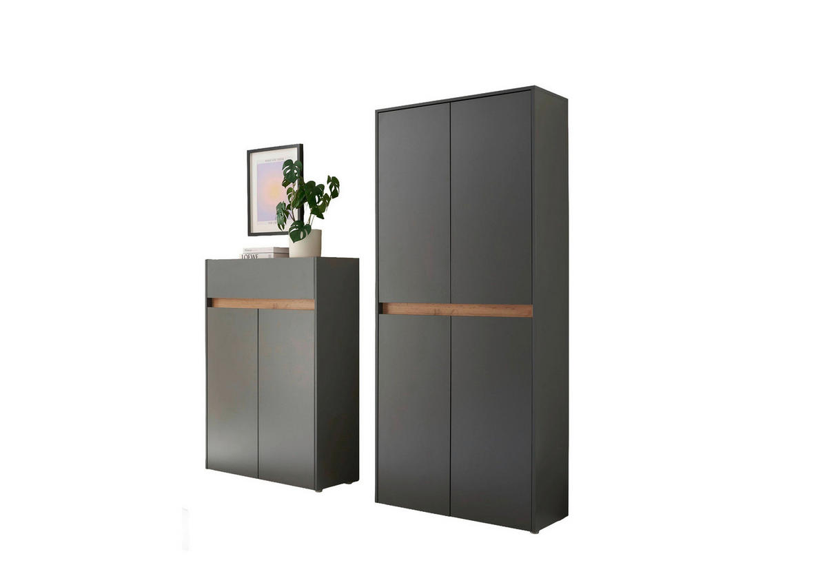 GARDEROBE 2-teilig  in 170/195/35 cm  - Anthrazit/Eiche Wotan, Design, Holzwerkstoff (170/195/35cm) - Modante