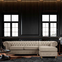 ECKSOFA Laura in Mikrofaser Taupe  284/182 cm  - Taupe/Creme, Design, Holz/Textil (284/182cm) - P & B