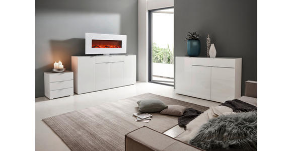 SIDEBOARD  180/92/42 cm 1 Schublade(n)  - Chromfarben/Weiß, Design, Glas/Holzwerkstoff (180/92/42cm) - Novel