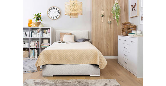 BOXBETT 90/200 cm  in Ecru  - Chromfarben/Ecru, KONVENTIONELL, Kunststoff/Textil (90/200cm) - Carryhome