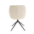 ARMLEHNSTUHL  Sitzfläche 360° drehbar, automatische Rückholfunktion Leinenoptik  - Beige/Schwarz, Design, Textil/Metall (64/84/61cm) - Novel