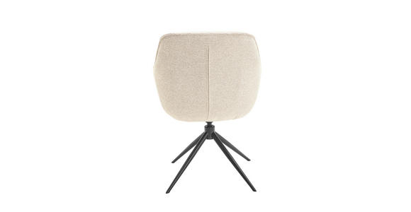 ARMLEHNSTUHL  Sitzfläche 360° drehbar, automatische Rückholfunktion Leinenoptik  - Beige/Schwarz, Design, Textil/Metall (64/84/61cm) - Novel