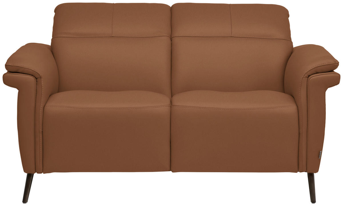 2-SITZER-SOFA  in Echtleder Cognac   - Cognac/Schwarz, Design, Leder/Metall (162/79/104cm) - Belluti