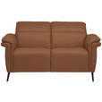2-SITZER-SOFA  in Echtleder Cognac   - Cognac/Schwarz, Design, Leder/Metall (162/79/104cm) - Belluti