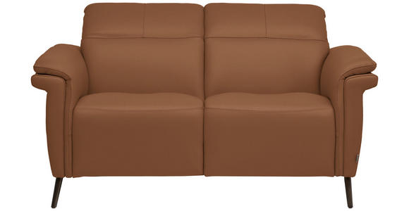 2-SITZER-SOFA  in Echtleder Cognac   - Cognac/Schwarz, Design, Leder/Metall (162/79/104cm) - Belluti