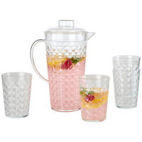 SET ČAŠA  5 delova   - prozirna, Osnovno, plastika - Ambia Home