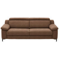 3-SITZER-SOFA in Chenille Braun  - Schwarz/Braun, Design, Textil/Metall (230/104/104cm) - Valdera