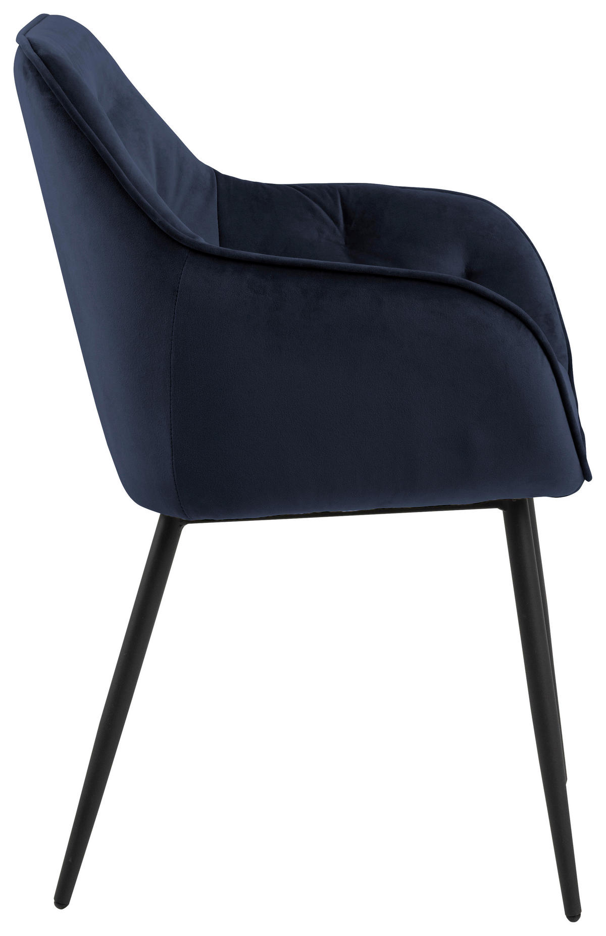 ARMLEHNSTUHL  in Samt  - Blau/Schwarz, Design, Textil/Metall (58/83/55cm) - MID.YOU