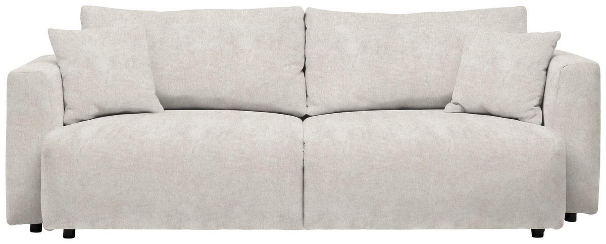 SCHLAFSOFA in Velours Creme  - Creme/Schwarz, Design, Kunststoff/Textil (250/92/105cm) - Carryhome
