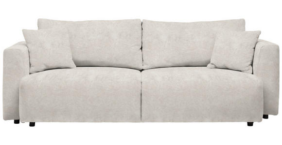 SCHLAFSOFA in Velours Creme  - Creme/Schwarz, Design, Kunststoff/Textil (250/92/105cm) - Carryhome