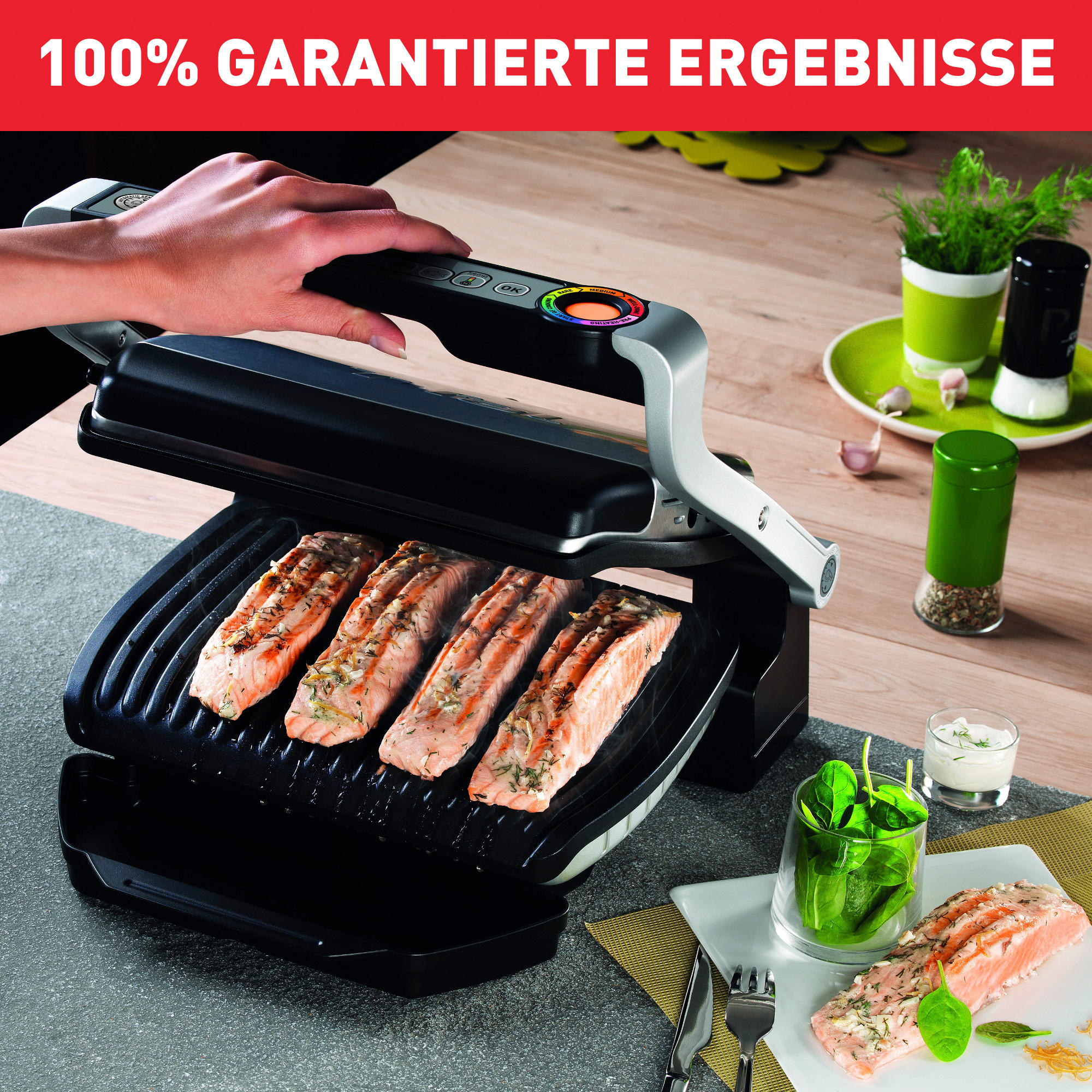 KONTAKTGRILL Optigrill+ GC712D  - Chromfarben/Schwarz, Basics (39,9/22,9/36,9cm) - Tefal
