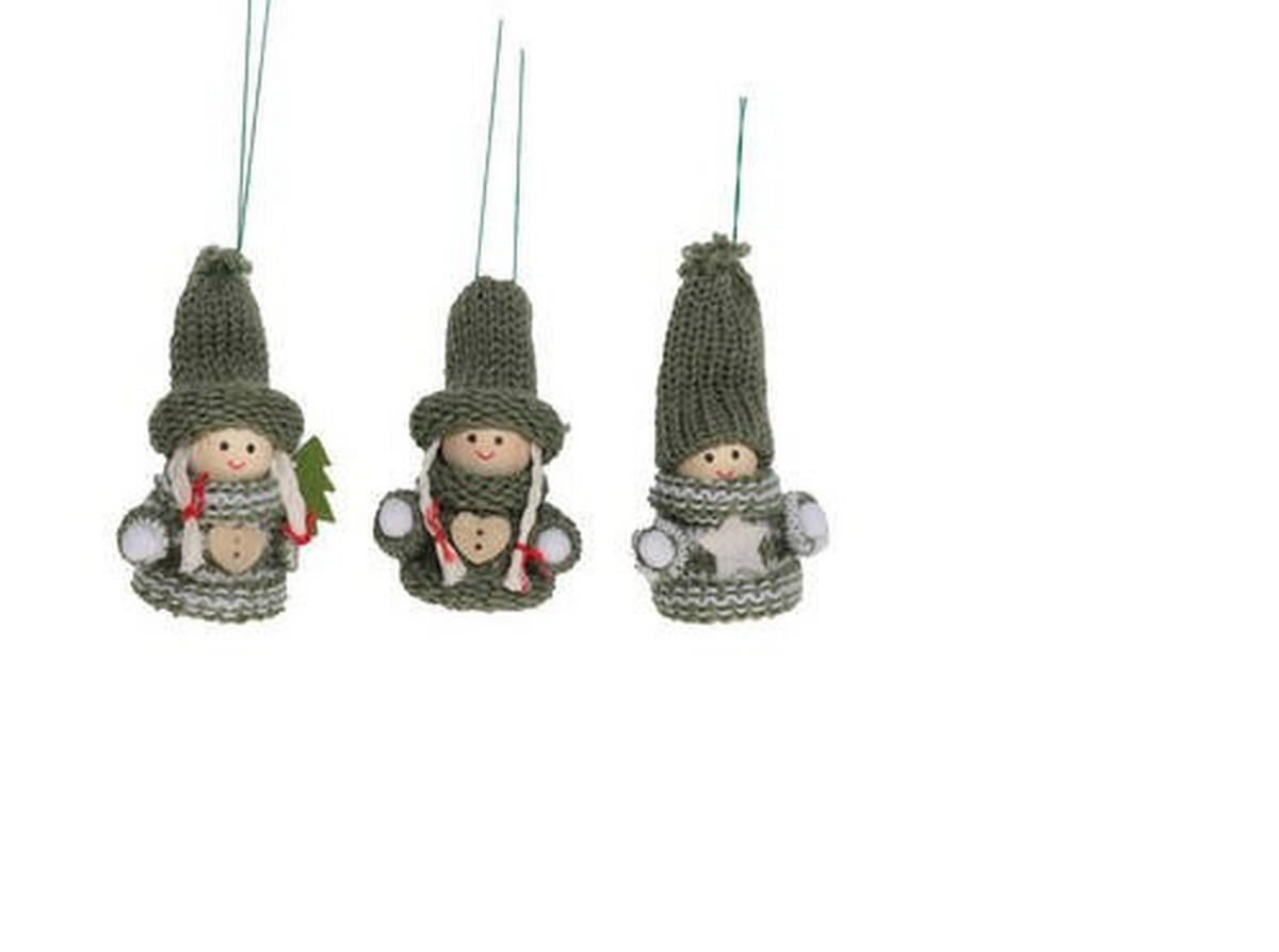 CHRISTBAUMANHÄNGER  - Weiß/Grün, LIFESTYLE, Kunststoff (7cm) - X-Mas