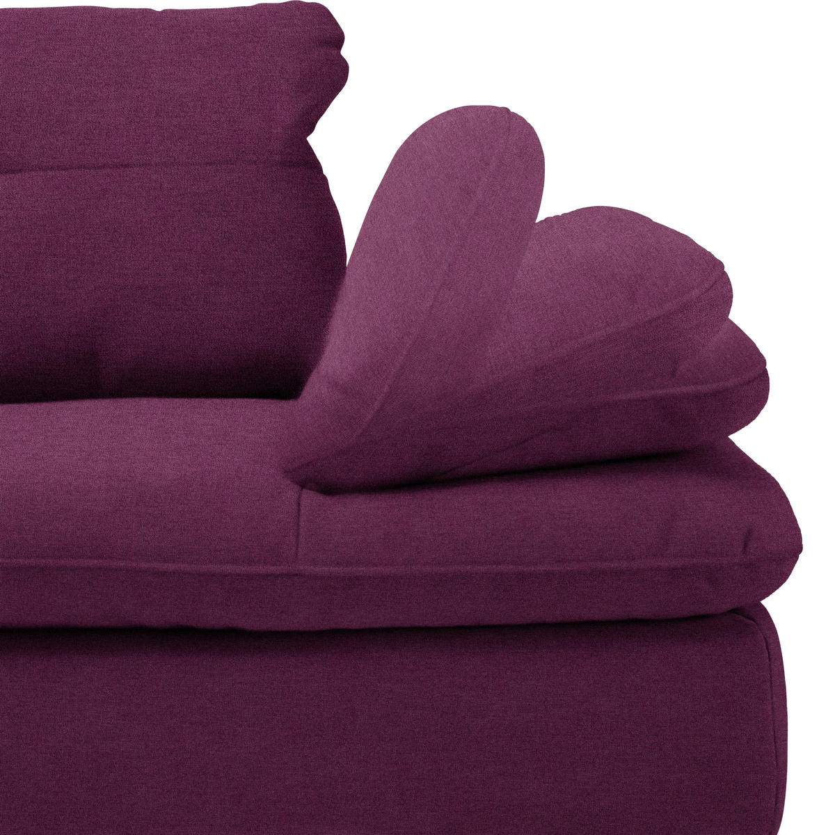 ECKSOFA in Flachgewebe Violett  - Violett/Schwarz, Design, Textil/Metall (271/344cm) - Chilliano