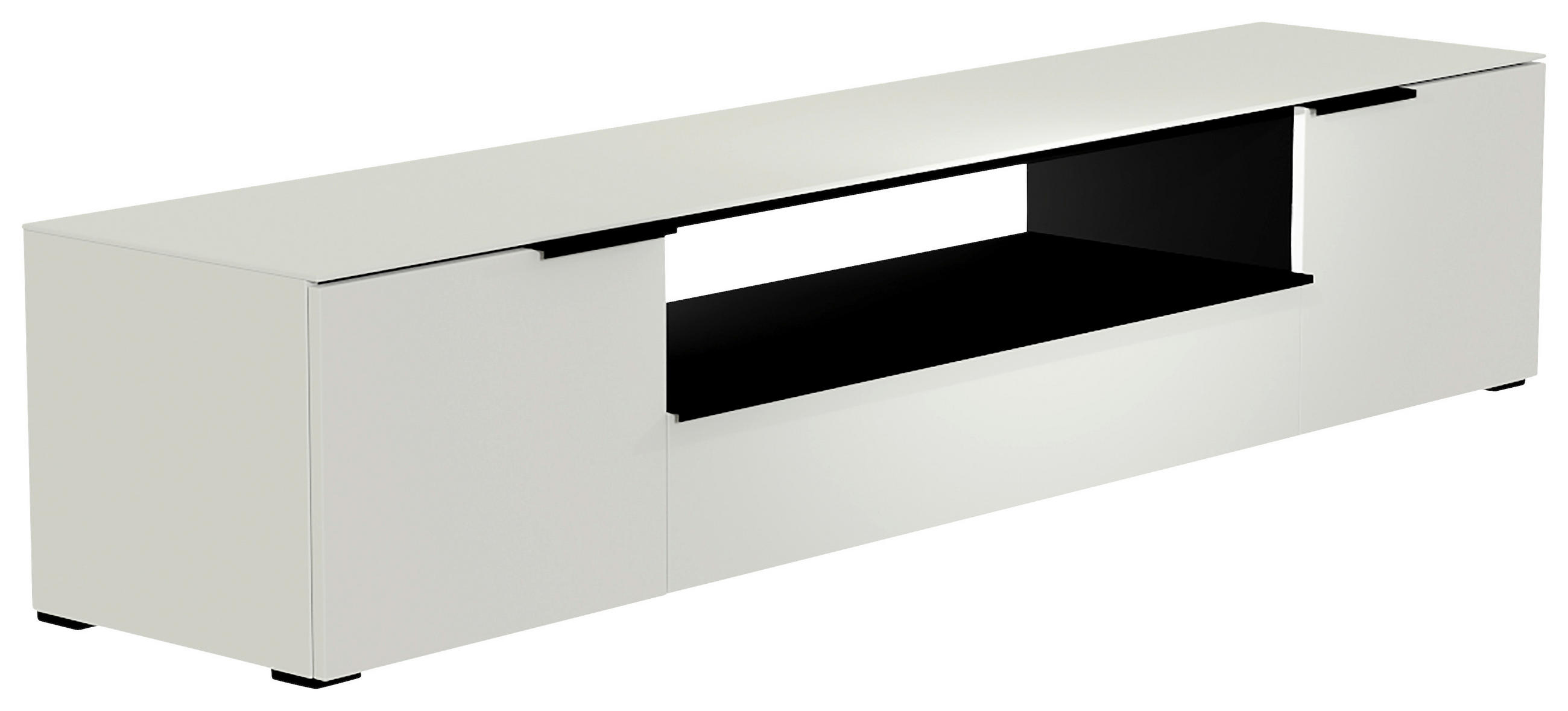 LOWBOARD  210/43/45 cm  - Schwarz/Weiß, Design, Glas/Holzwerkstoff (210/43/45cm) - Moderano