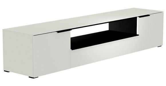 LOWBOARD  210/43/45 cm  - Schwarz/Weiß, Design, Glas/Holzwerkstoff (210/43/45cm) - Moderano