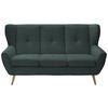 3-SITZER-SOFA Cord Dunkelgrün  - Dunkelgrün/Eichefarben, Design, Holz/Textil (190/102/90cm) - Stylife