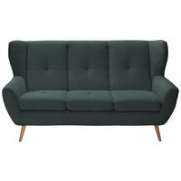 3-SITZER-SOFA in Cord Dunkelgrün  - Dunkelgrün/Eichefarben, Design, Holz/Textil (190/102/90cm) - Stylife