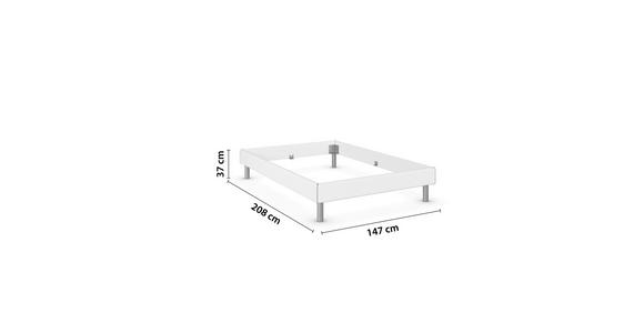 BETT 140/200 cm  in Weiß  - Alufarben/Weiß, Design, Holzwerkstoff/Metall (140/200cm) - Carryhome