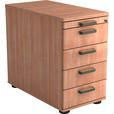 ANSTELLCONTAINER 42,8/72-76/80 cm  - Nussbaumfarben/Schwarz, KONVENTIONELL, Holzwerkstoff/Kunststoff (42,8/72-76/80cm) - Venda