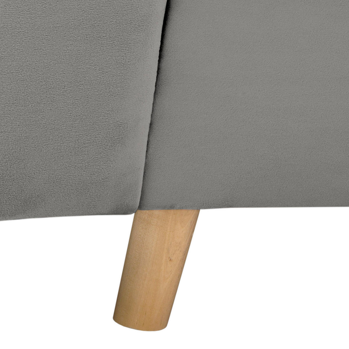 ECKSOFA inkl. Hocker Ariella Grau Samt Rückenkissen, Hocker  - Naturfarben/Grau, Design, Holz/Textil (231/161cm) - Livetastic