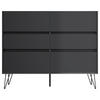 SIDEBOARD Posseik Industrial 120/93,6/42 cm 6 Schublade(n)  - Graphitfarben/Schwarz, Design, Holzwerkstoff/Metall (120/93,6/42cm) - P & B