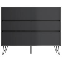 SIDEBOARD Posseik Industrial 120/93,6/42 cm 6 Schublade(n)  - Graphitfarben/Schwarz, Design, Holzwerkstoff/Metall (120/93,6/42cm) - P & B