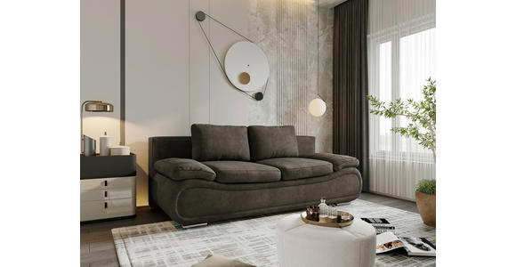 SCHLAFSOFA Jacquard Braun, Dunkelgrau  - Chromfarben/Dunkelgrau, Design, Textil (200/78/90cm) - Venda