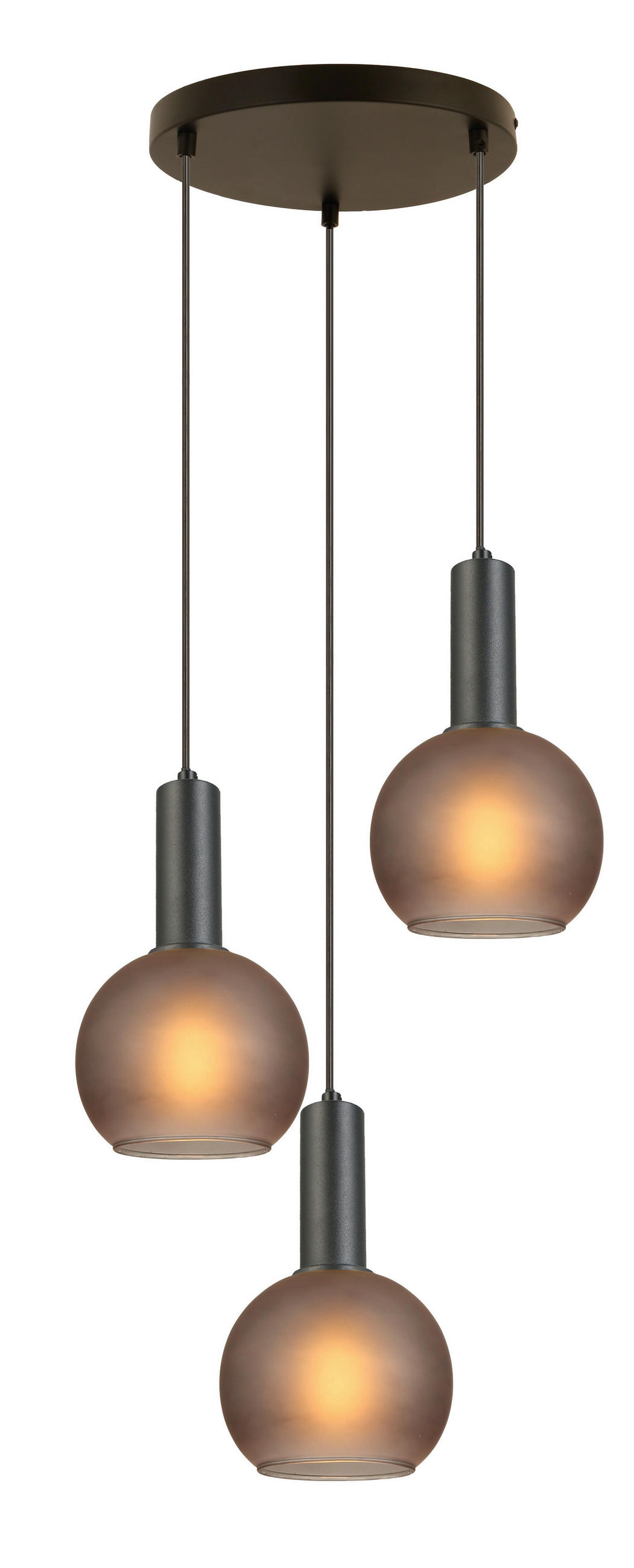 HÄNGELEUCHTE 25/120 cm   - Schwarz/Grau, Trend, Glas/Metall (25/120cm) - Novel