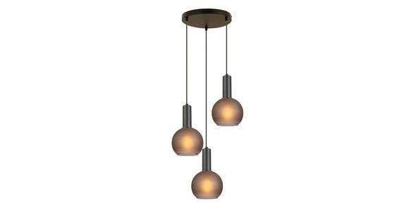 HÄNGELEUCHTE 25/120 cm  - Schwarz/Grau, Trend, Glas/Metall (25/120cm) - Novel