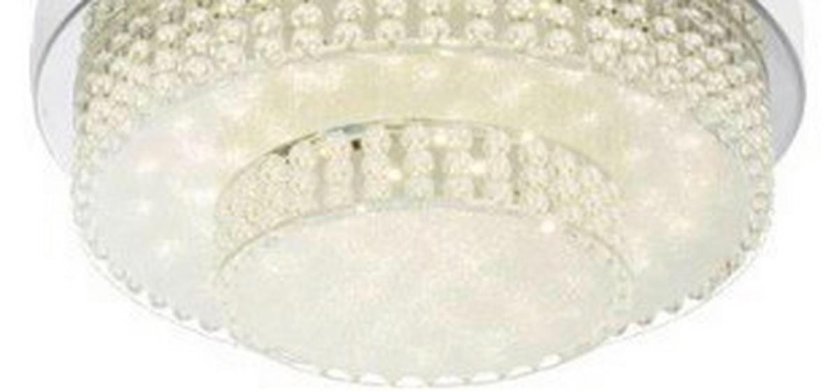 LED PLAFONJERA CAKE  - boja hroma/prozirna, Dizajnerski, metal/plastika (28/9cm)