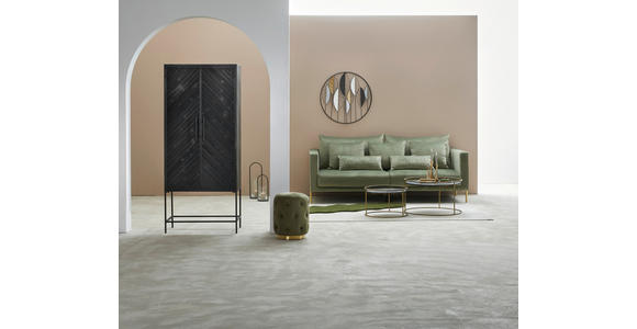 BIGSOFA Samt Salbeigrün  - Salbeigrün/Goldfarben, Trend, Textil/Metall (230/94/110cm) - Ambia Home