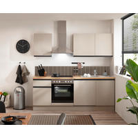 KÜCHENBLOCK 220 cm   in Seidengrau  - Eichefarben/Seidengrau, Trend, Holzwerkstoff/Metall (220cm) - P & B