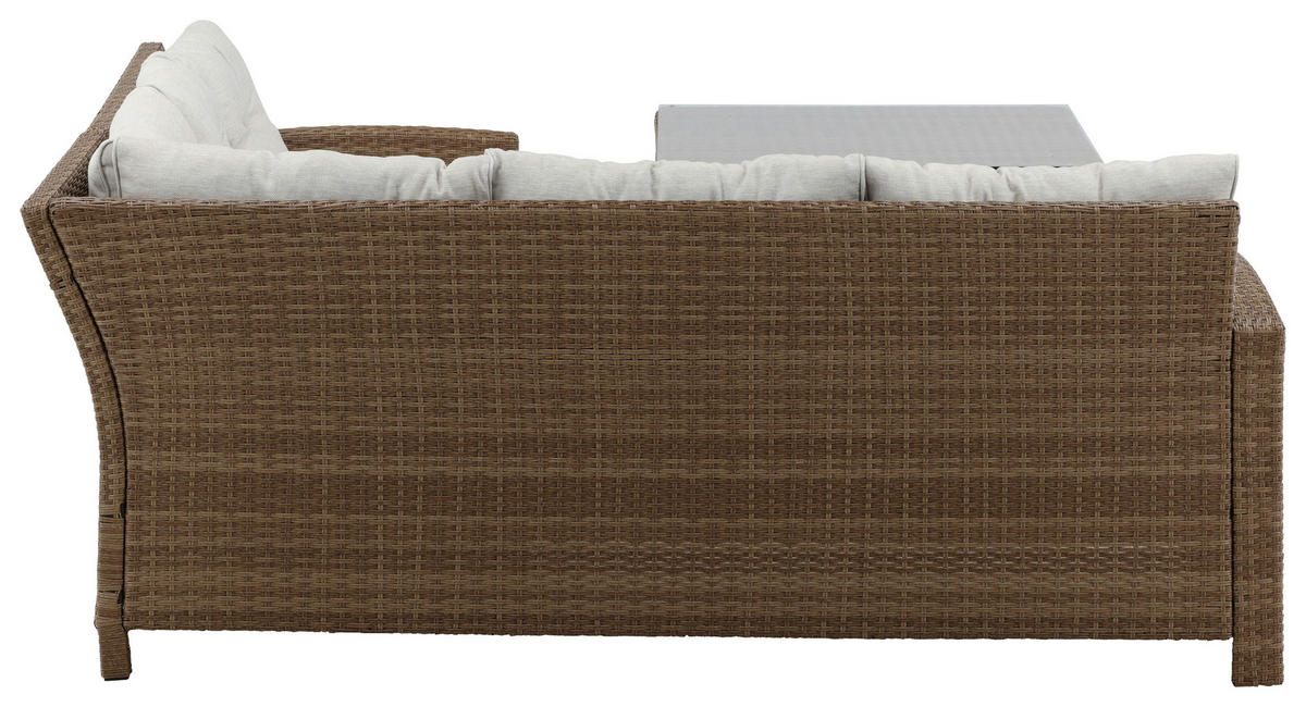 LOUNGEGARNITUR   Rattan  - Braun, KONVENTIONELL, Holz - Gardenson