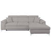 ECKSOFA in Flachgewebe Grau  - Chromfarben/Grau, Konventionell, Textil/Metall (268/175cm) - Carryhome