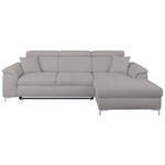 ECKSOFA in Flachgewebe Grau  - Chromfarben/Grau, KONVENTIONELL, Textil/Metall (268/175cm) - Carryhome