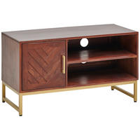 TV-SZEKRÉNY 90/50/40 cm  - diószínű/aranyszínű, Design, fém/fa (90/50/40cm) - MID.YOU