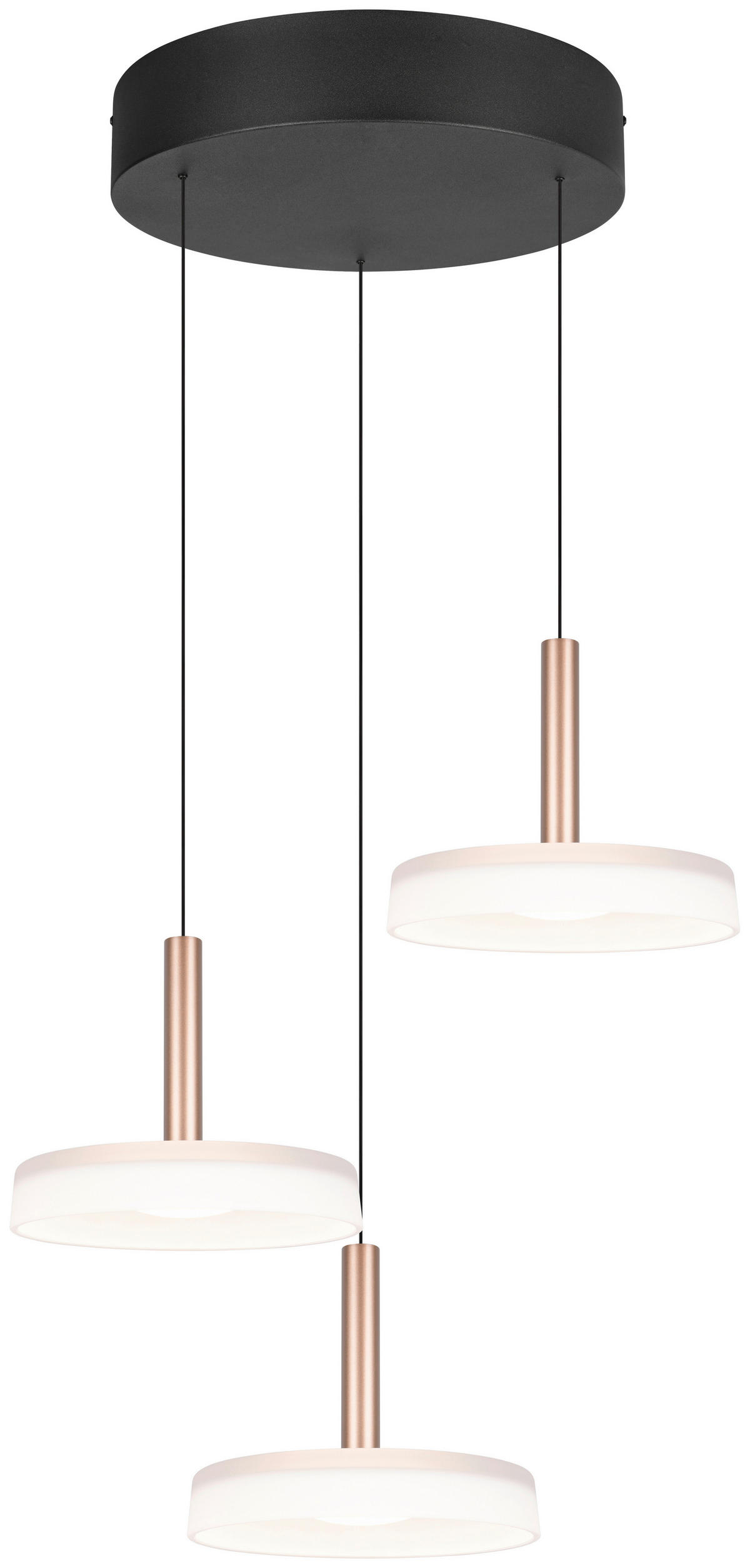 LED-PENDELLEUCHTE Celeste 35/200 cm   - Braun/Weiß, Design, Glas/Metall (35/200cm) - Trio Leuchten