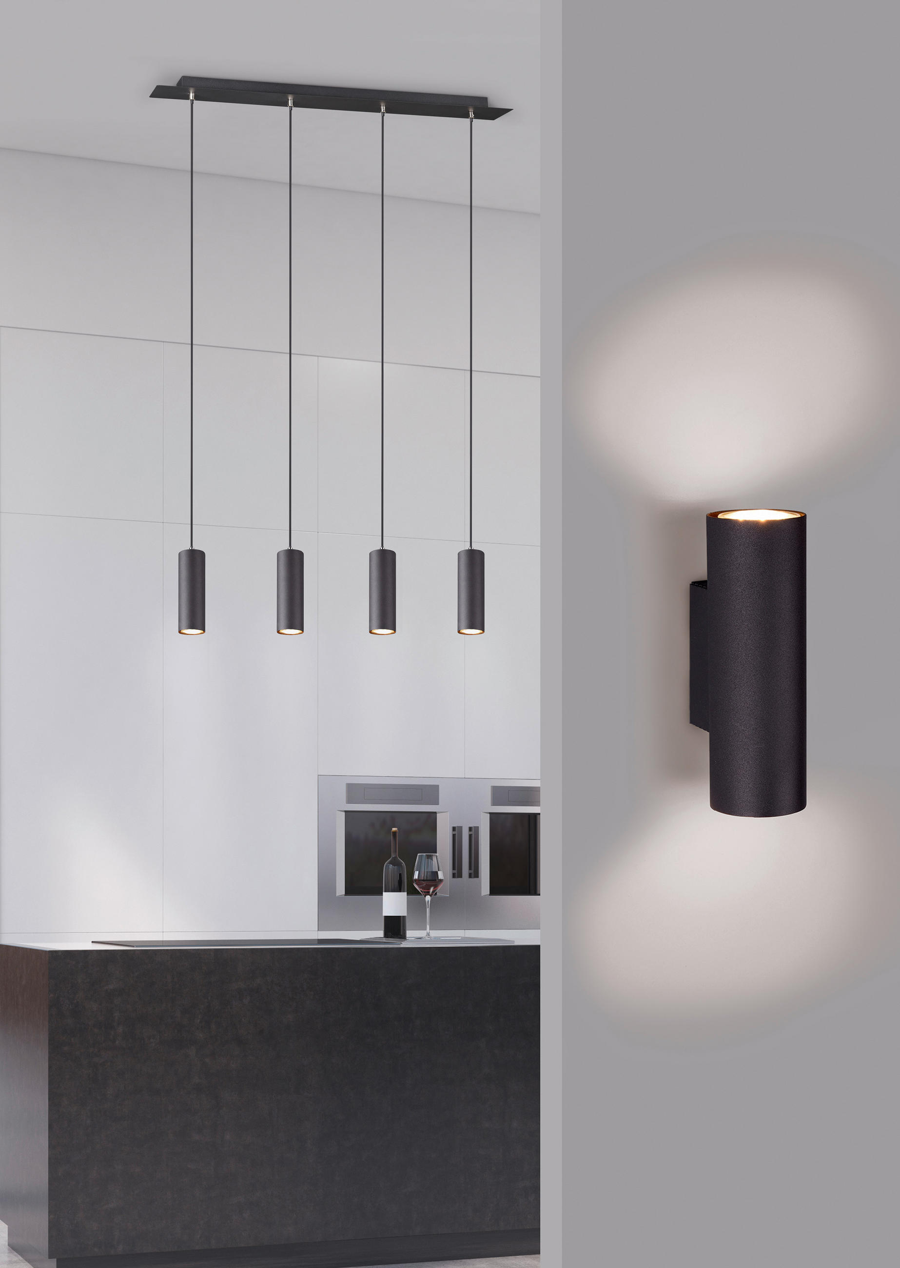 WANDLEUCHTE - Schwarz, Basics, Metall (18/6/8cm) - Trio Leuchten