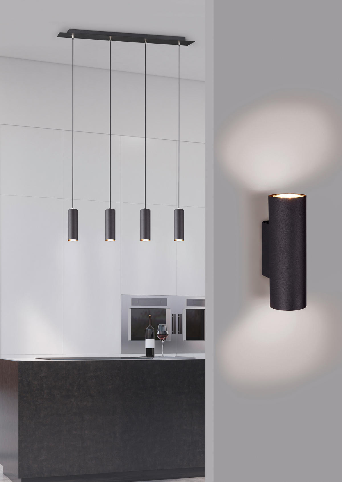 WANDLEUCHTE - Schwarz, Basics, Metall (18/6/8cm) - Trio Leuchten
