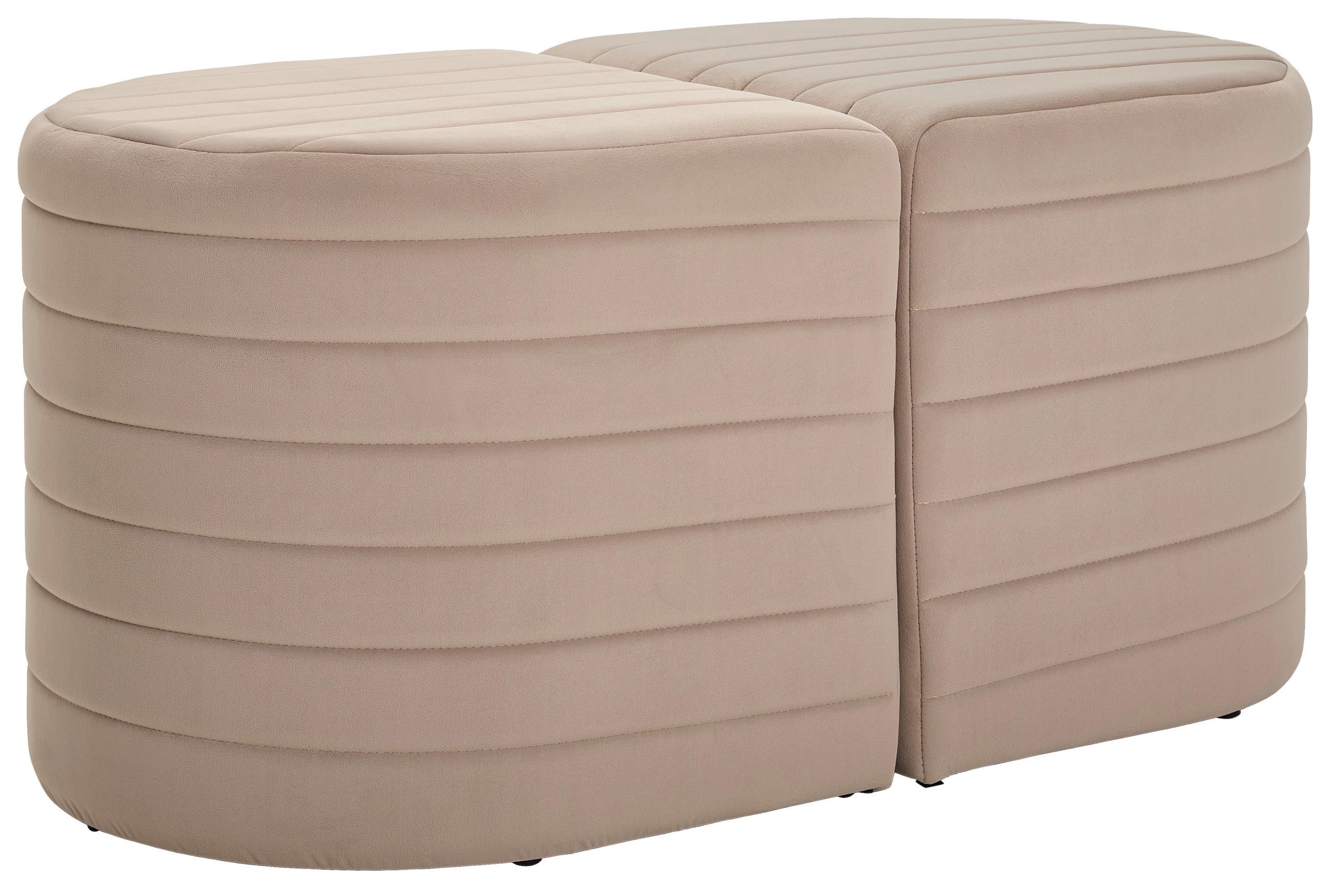 HOCKERBANK in Textil, Holzwerkstoff Beige  - Beige, Design, Holzwerkstoff/Textil (50/50/44/44/50/50cm) - MID.YOU